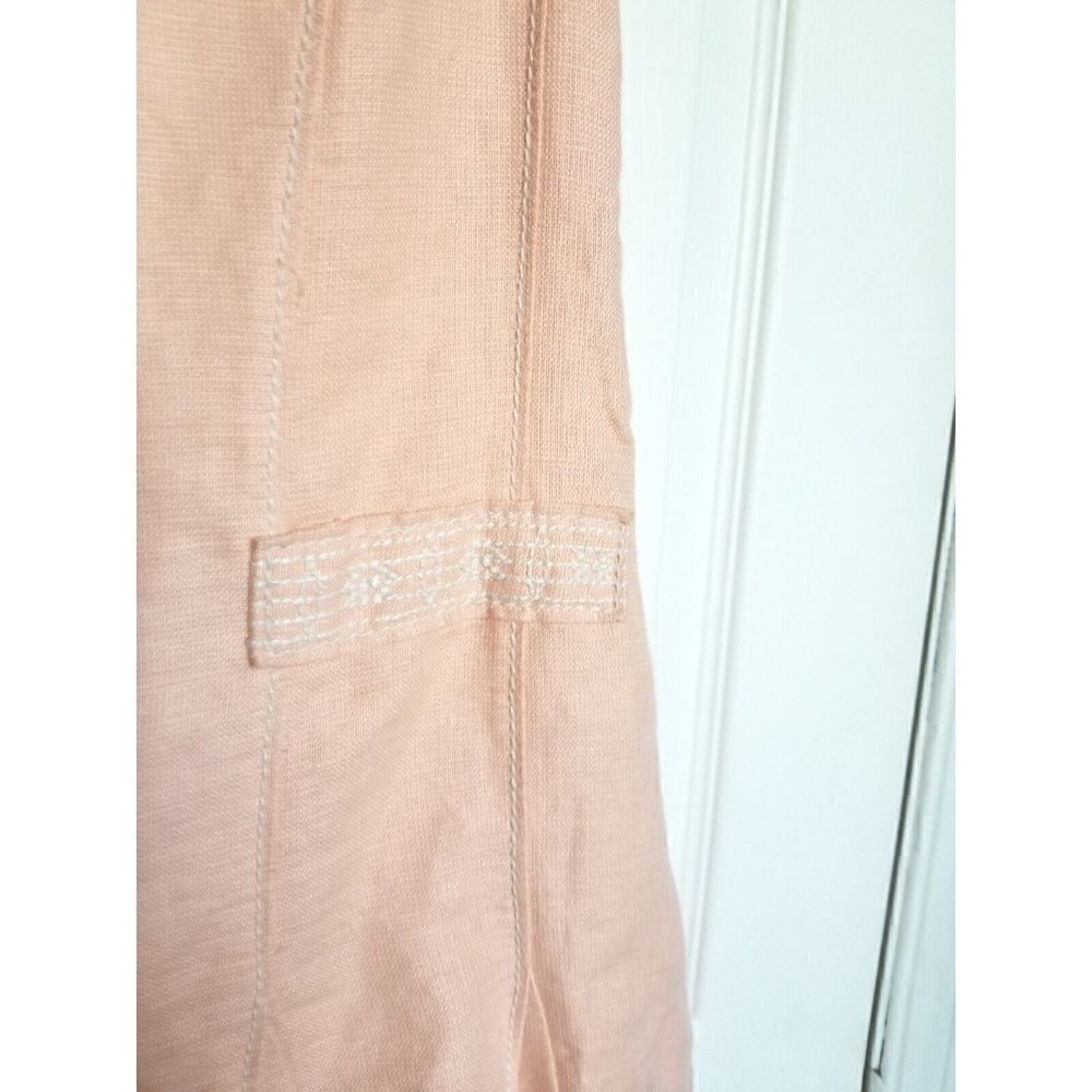 Tristan & Iseut Linen Blend Dress Peach Sz 10 - Picture 3 of 8